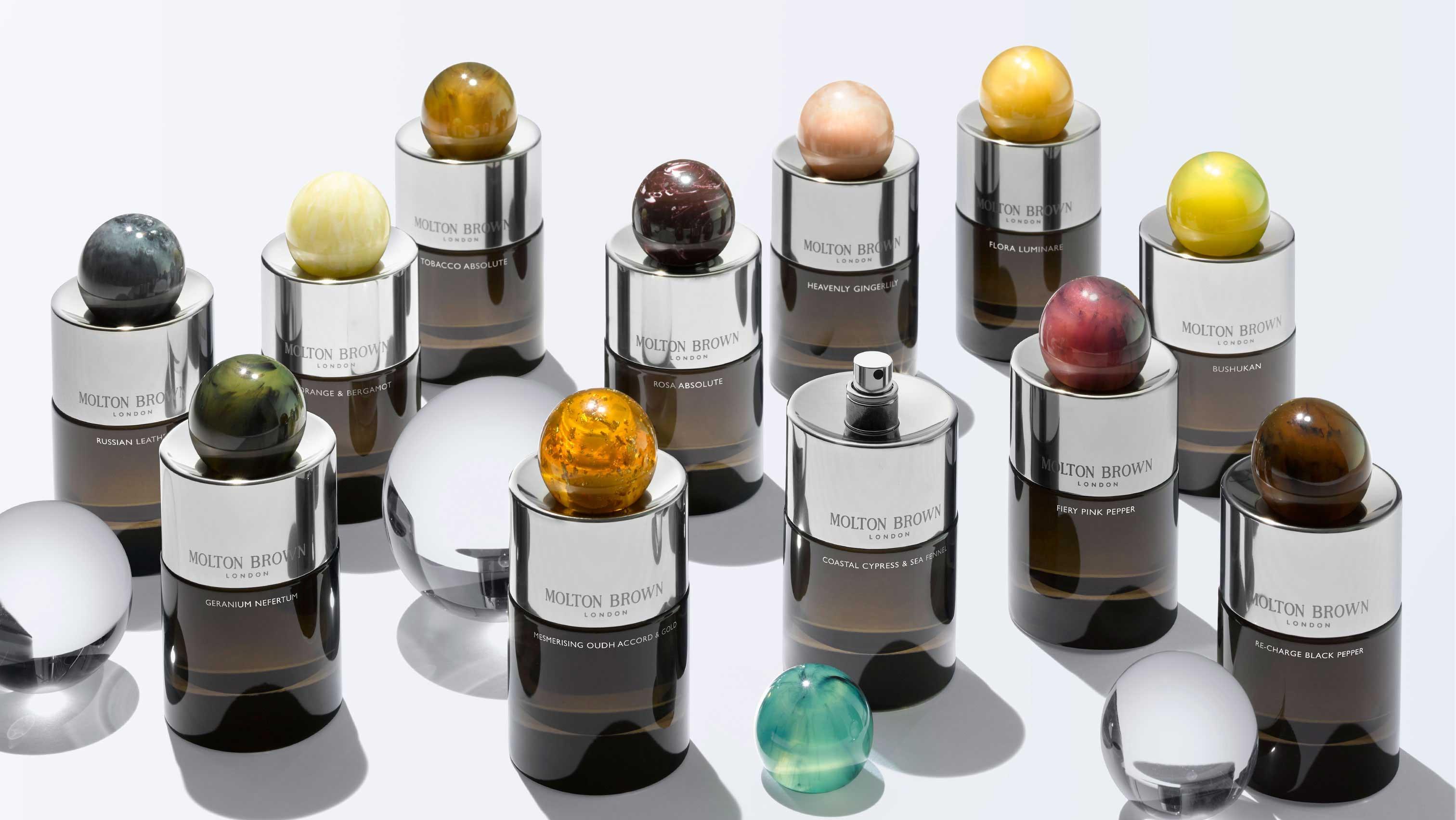 An image of Molton Brown bottles of Eau de Parfum