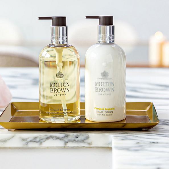 An image of Molton Brown Orange & Bergamot Hand wash and Hand lotion