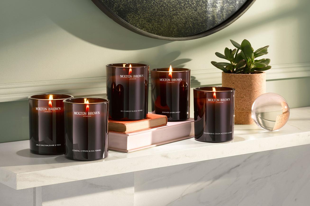 An image of three Molton brown candles