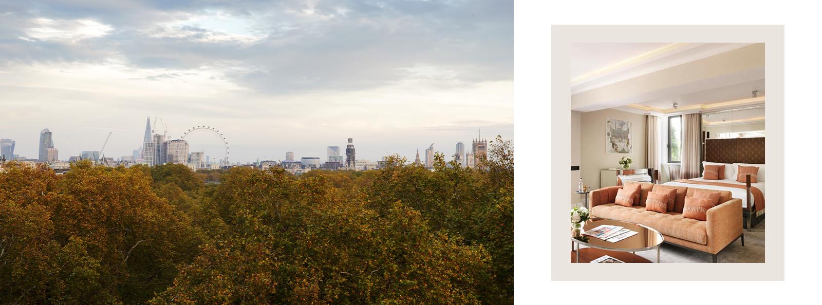 London city view and luxury room