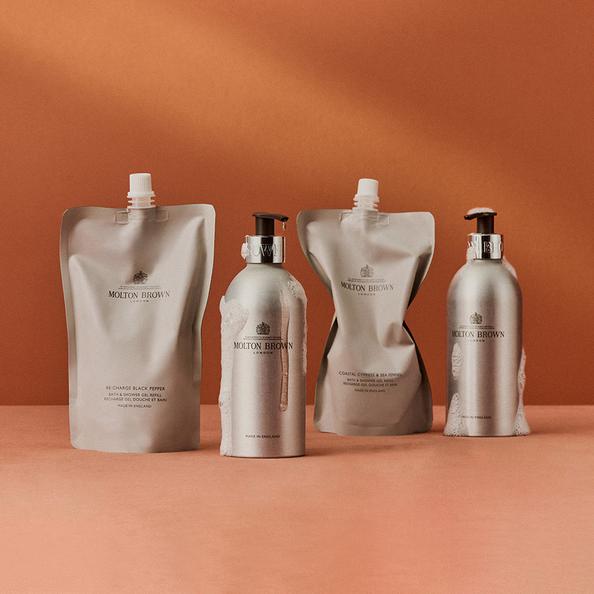 Molton Brown refill pouches and Infinite Bottles 