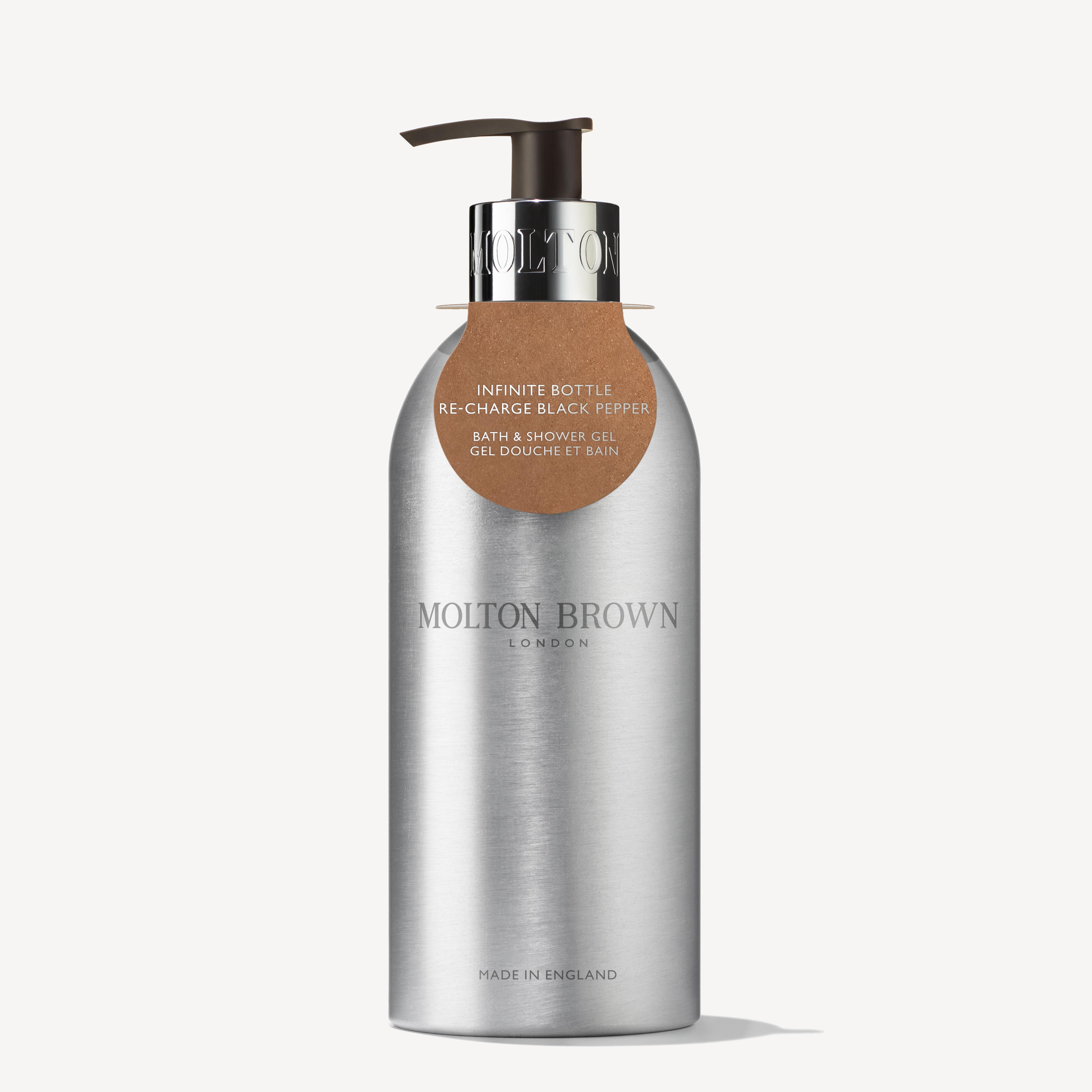Re-charge Black Pepper Shower Gel Refillable Bottle | Molton Brown® UK 