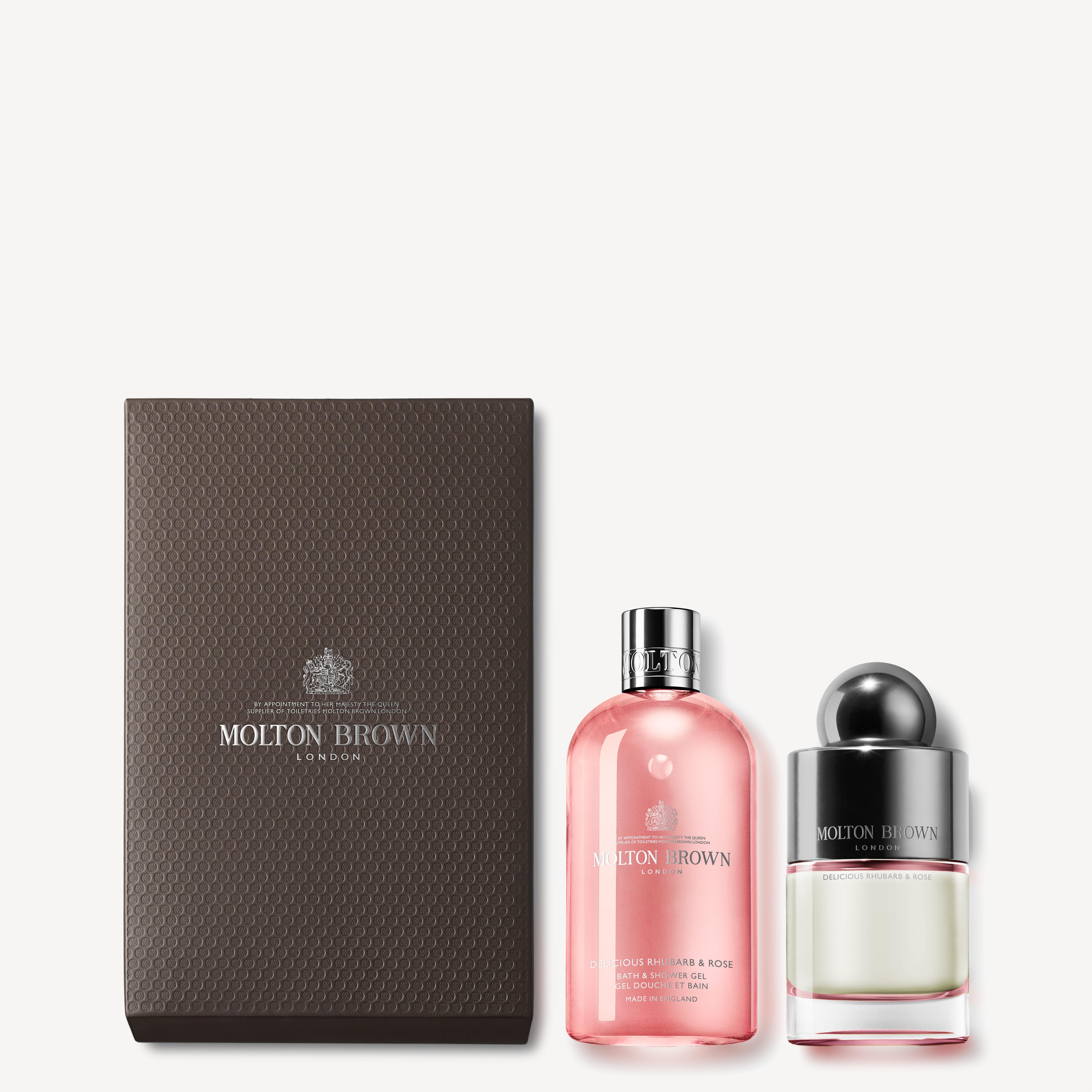 Molton Brown UK Delicious Rhubarb & Rose Shower Gel and Eau de Toilette Gift Set
