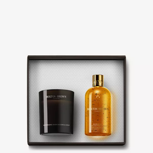 Mesmerising Oudh Accord & Gold Scented Candle & Body Wash | Molton