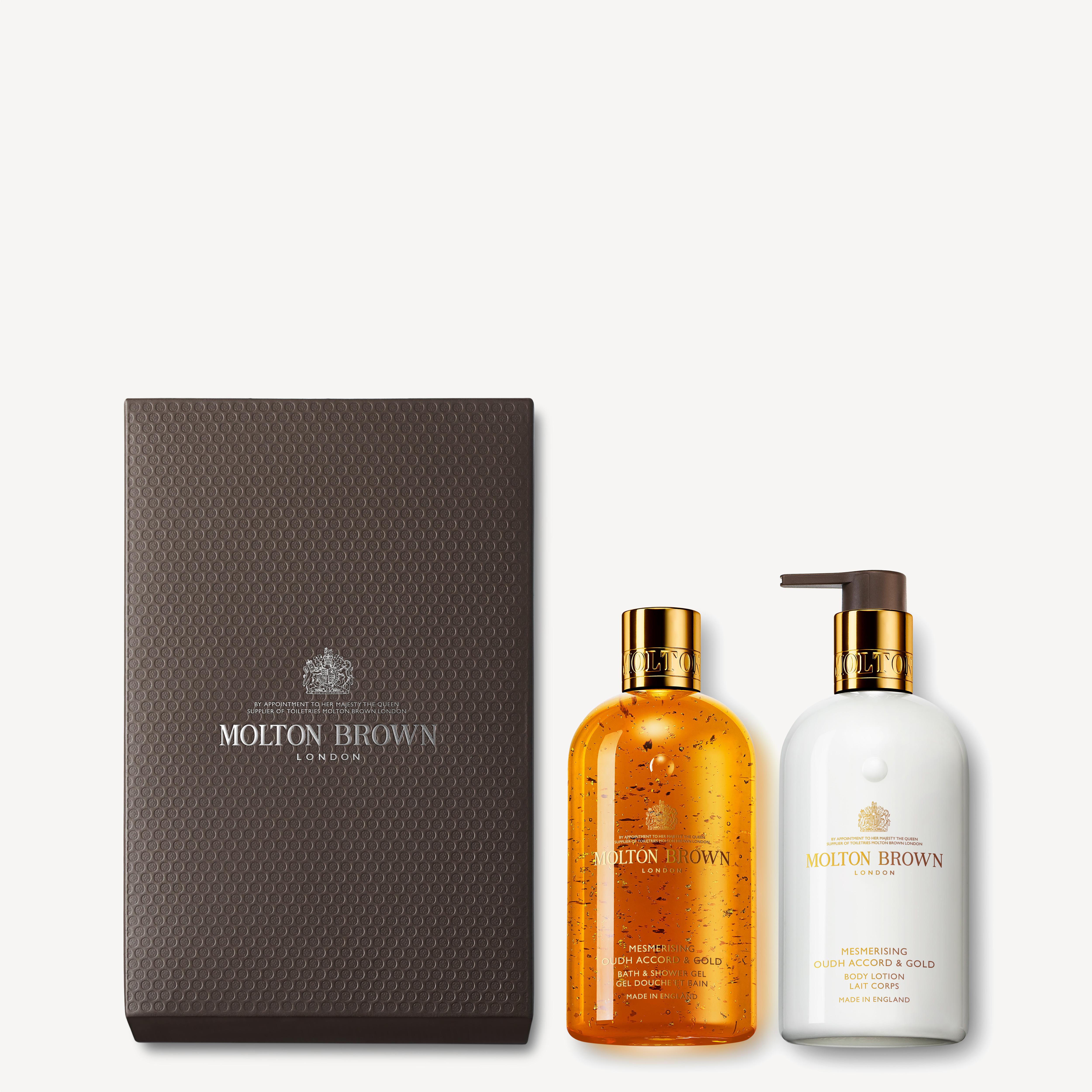 Molton Brown Mesmerising Oudh Accord & Gold Shower Gel & Lotion Gift Set