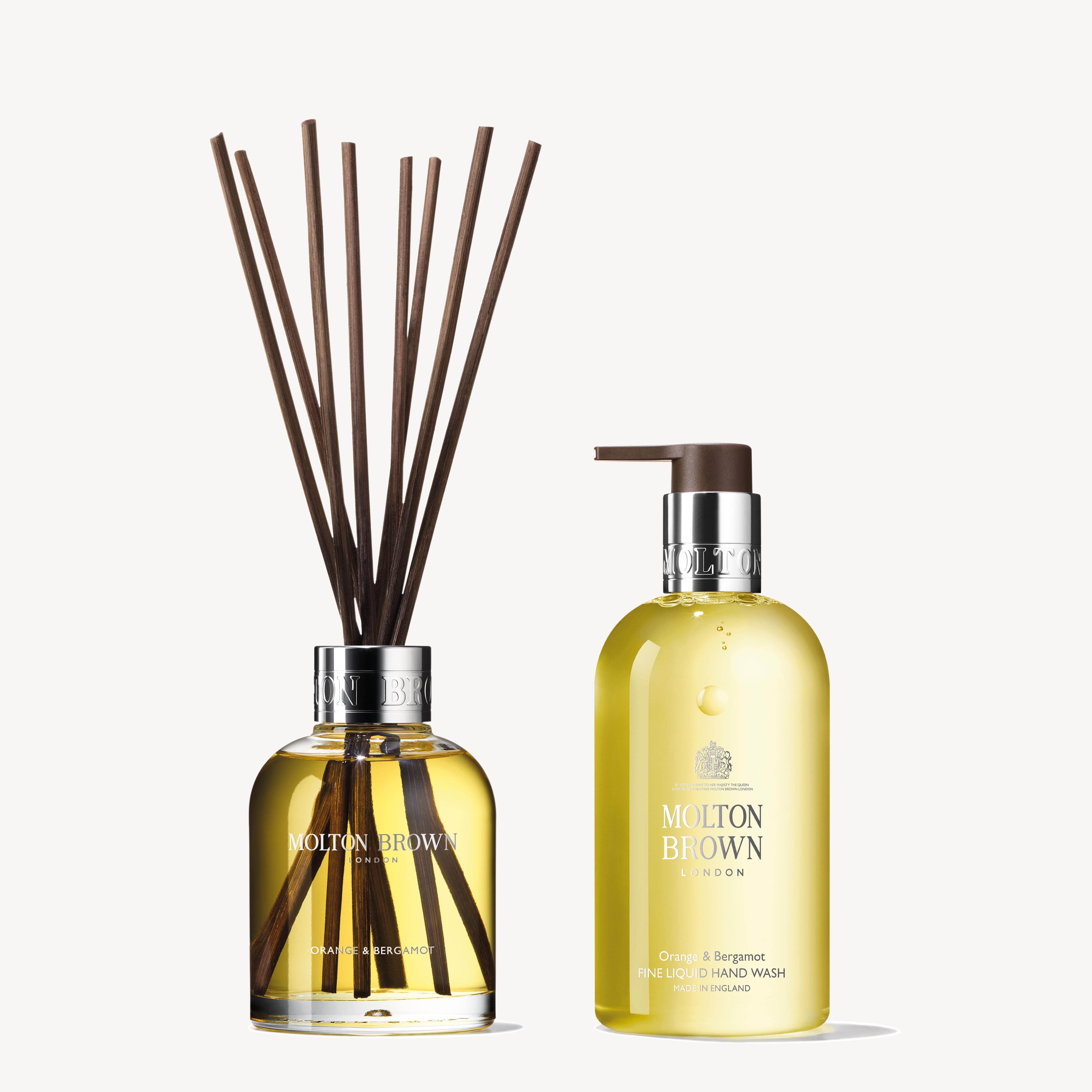 Molton Brown Orange & Bergamot Aroma Reeds & Fine Liquid Hand Wash Gift Set