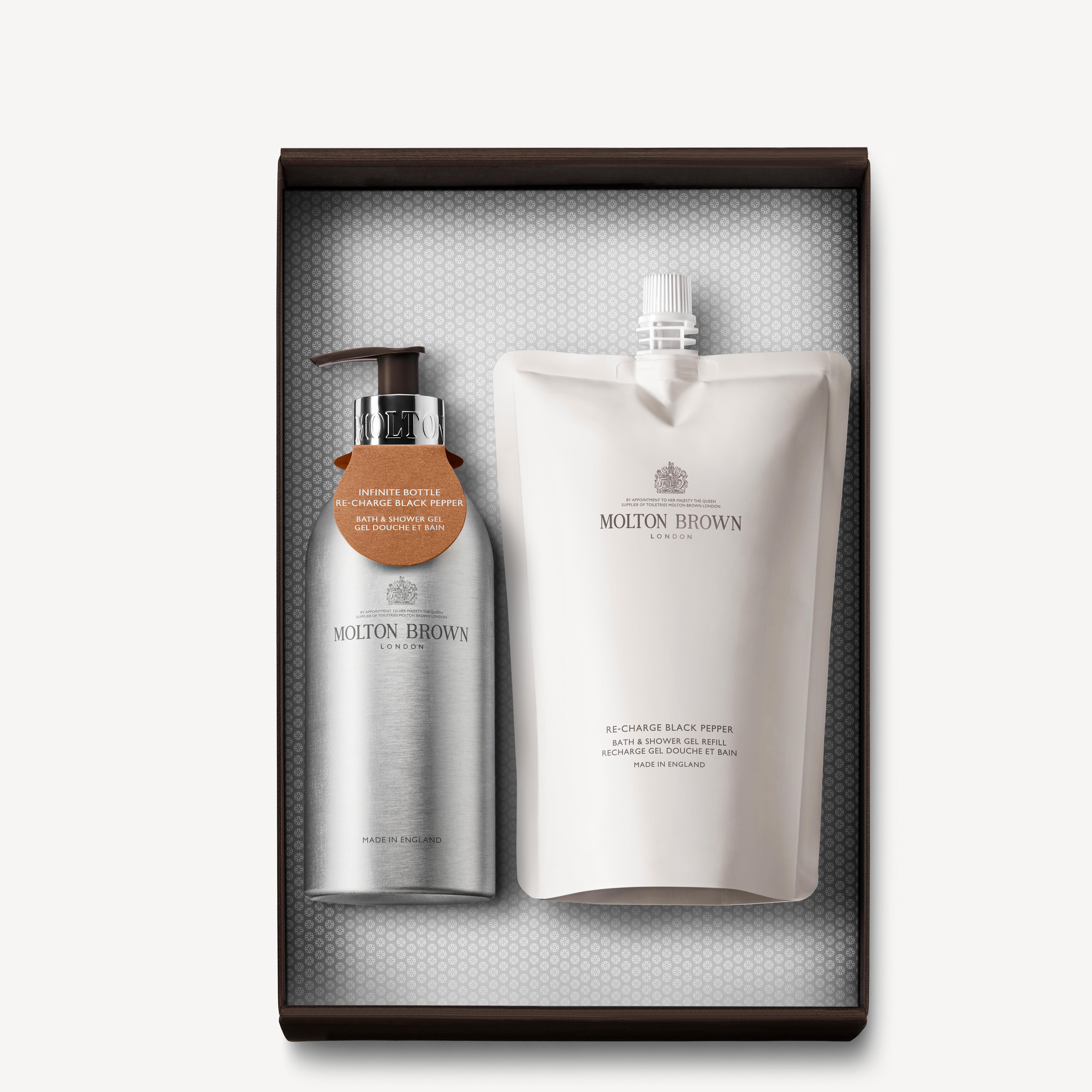 Re-charge Black Pepper Infinite Bottle Body Care Gift Set | Molton  