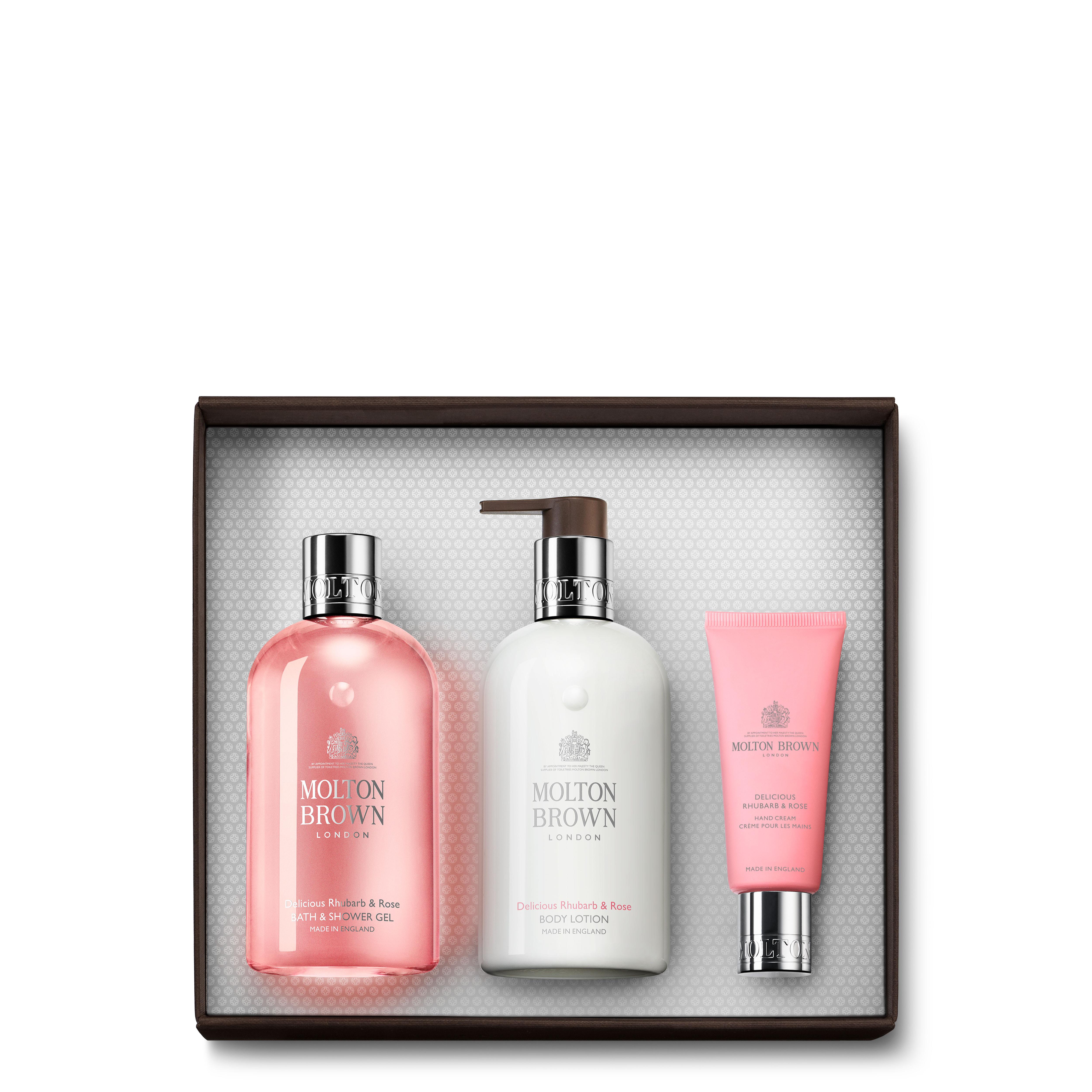 Molton Brown® Rhubarb &amp; Rose Body Wash, Body Lotion &amp; Hand Cream Gift