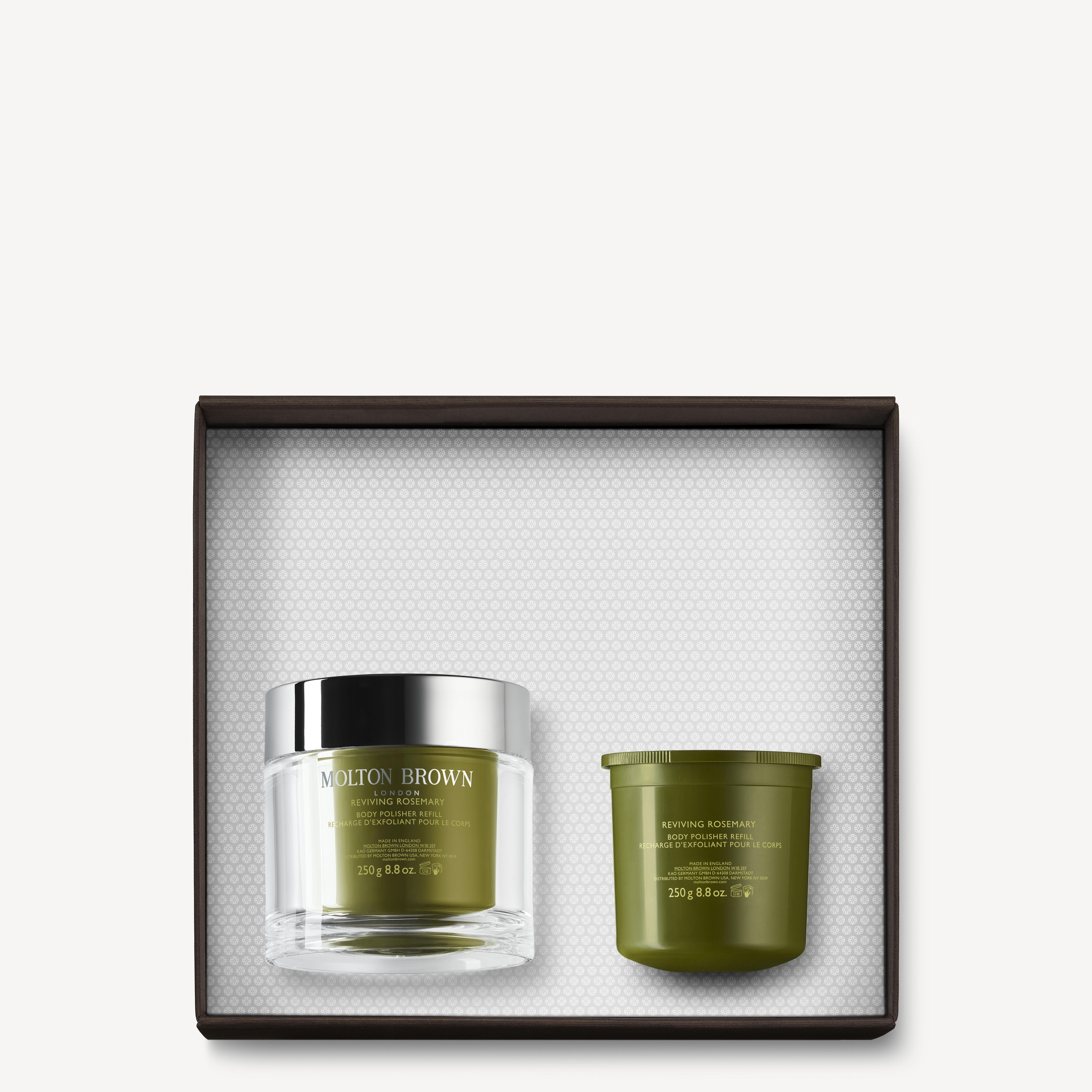 Molton Brown UK Reviving Rosemary Refillable Body Polisher & Refill Duo