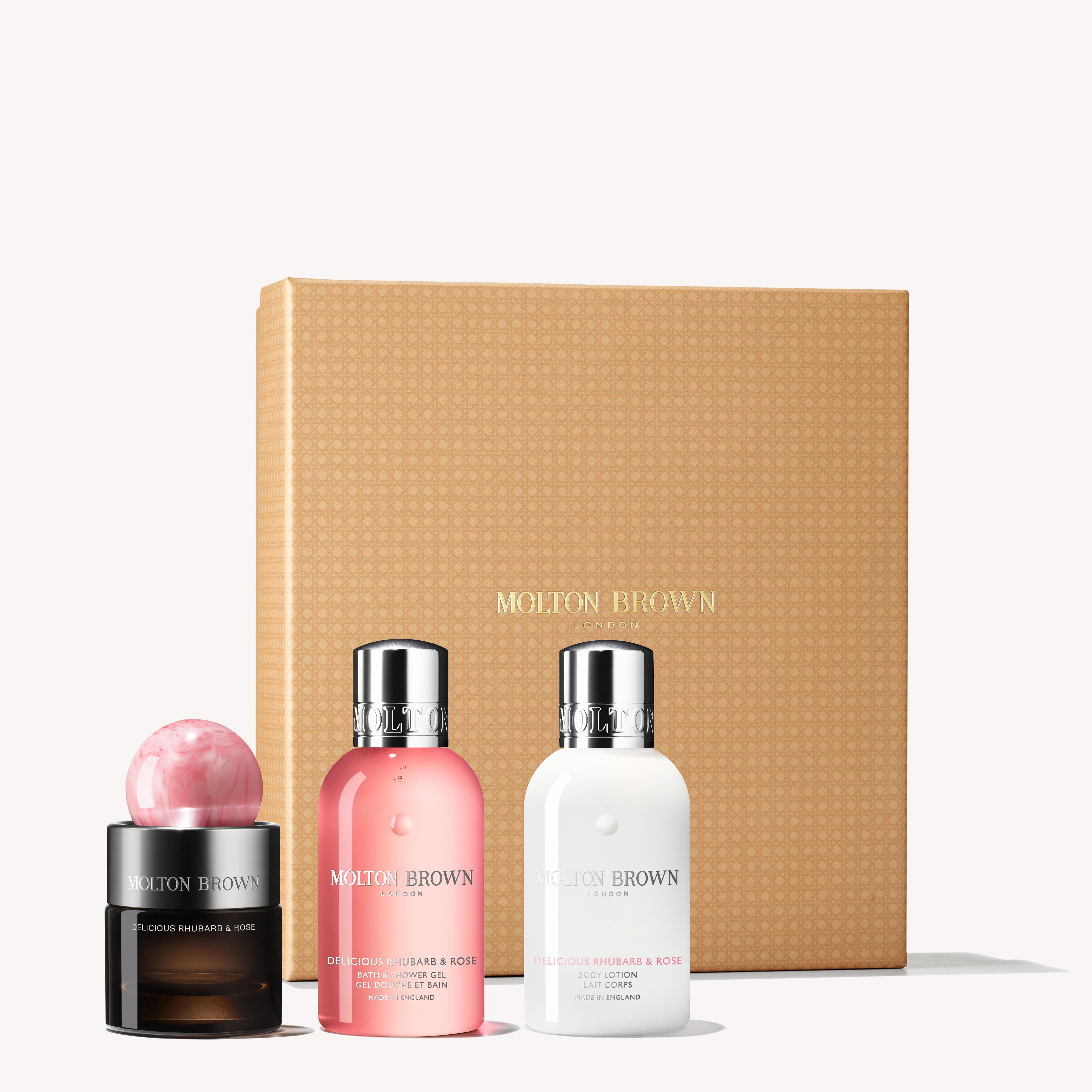 Molton Brown UK Delicious Rhubarb & Rose Fragrance Layering Set