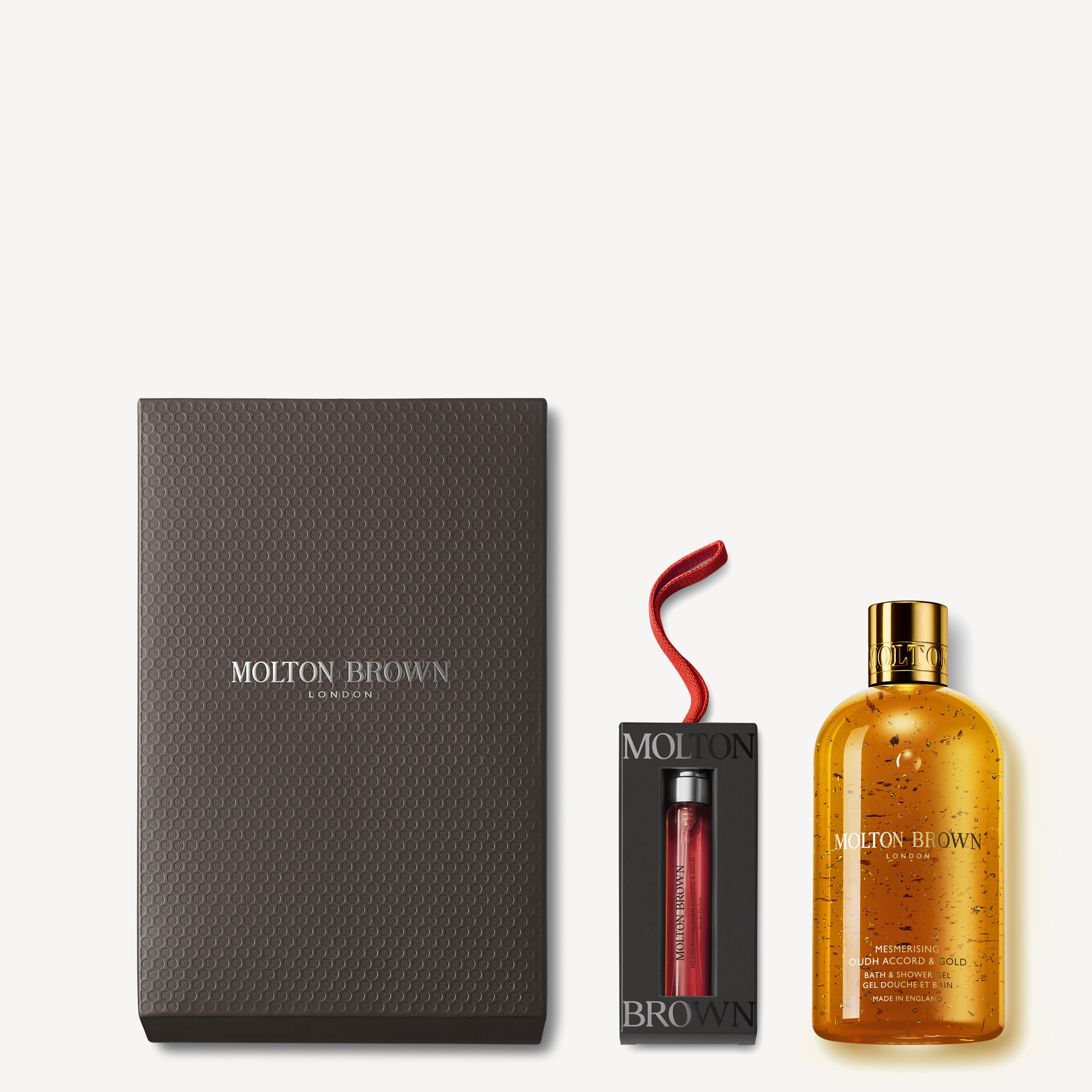 Molton Brown UK Mesmerising Oudh Accord & Gold Body & Festive Bauble Duo