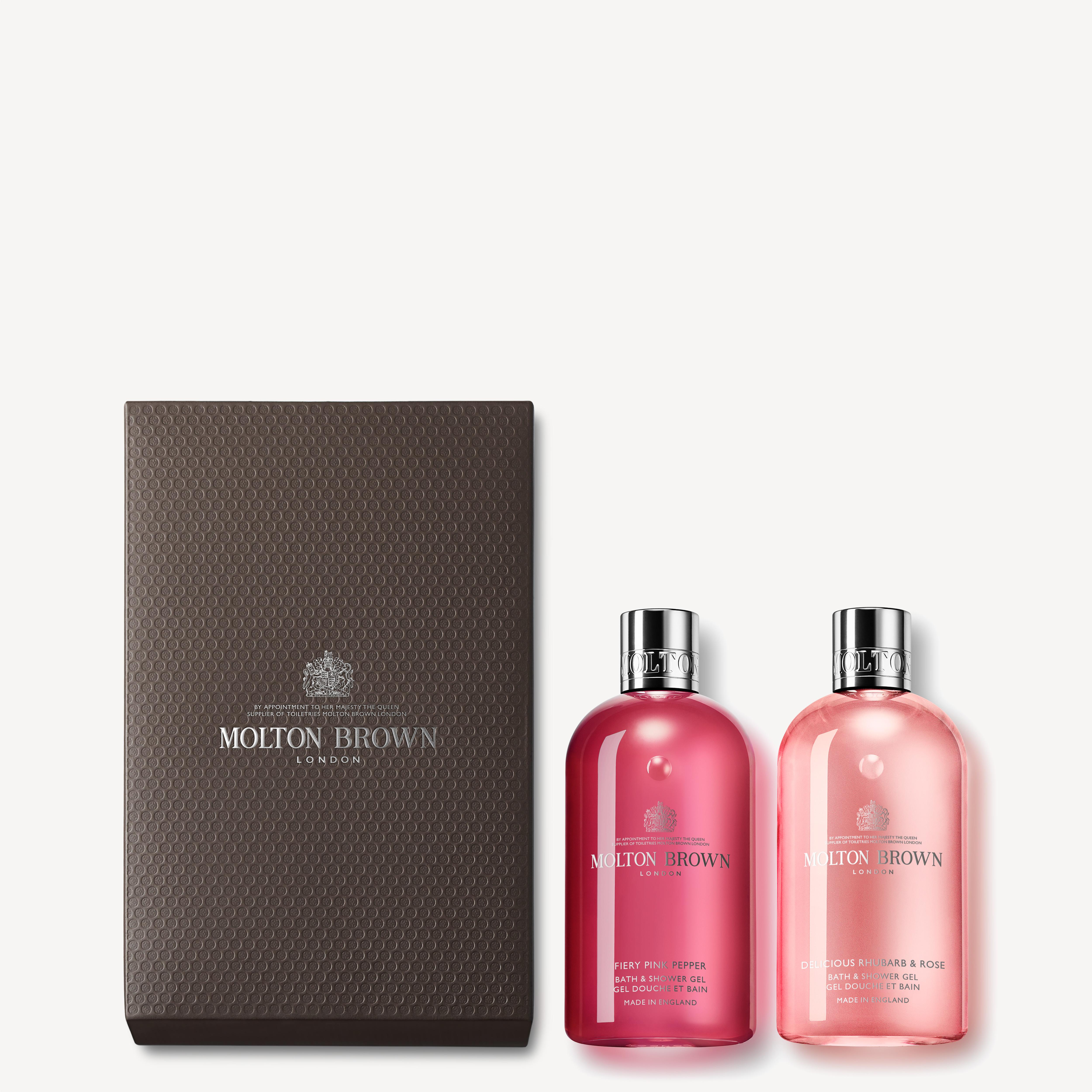 Molton Brown Fiery Pink Pepper & Delicious Rhubarb & Rose Bathing Gift Set