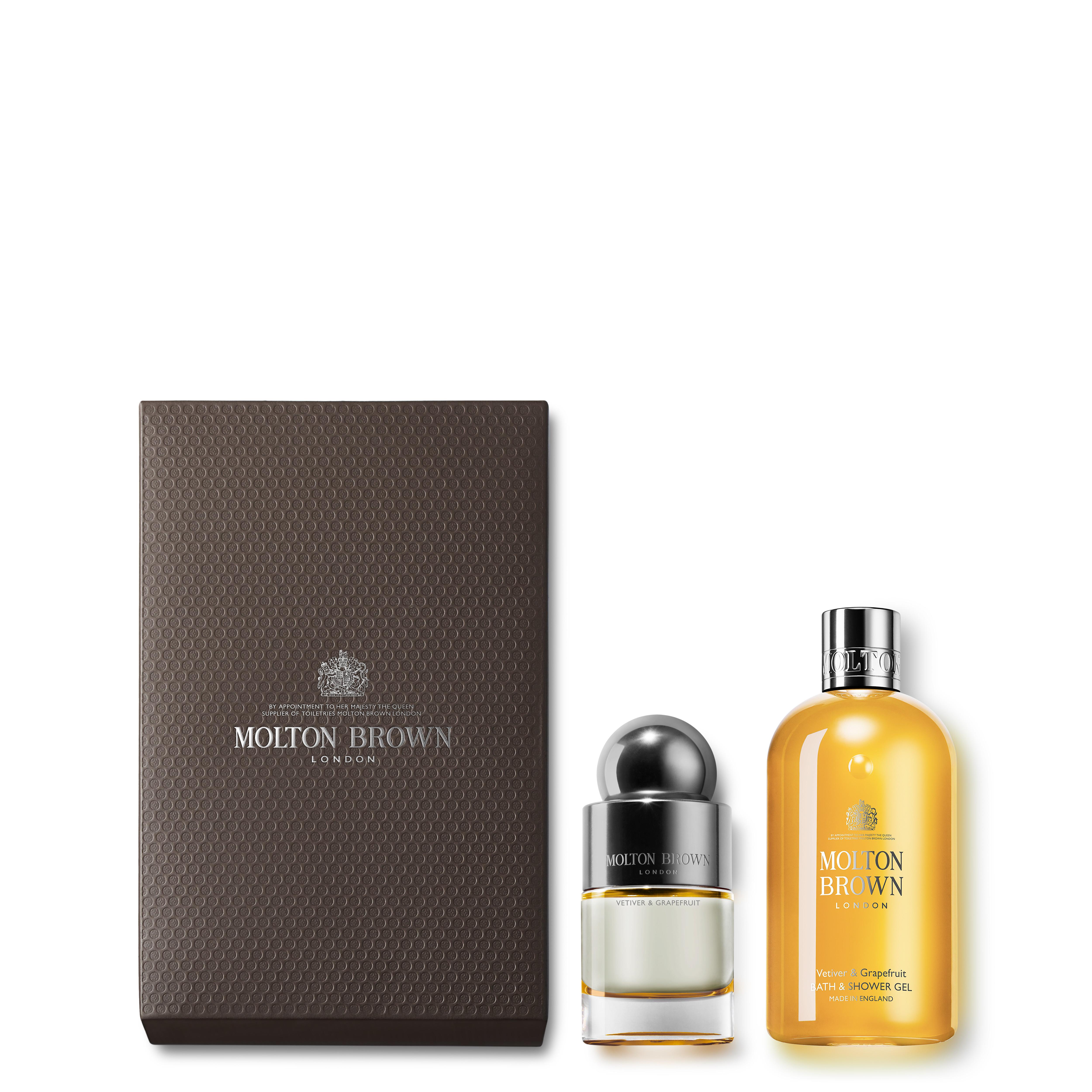 Molton Brown UK 50ml Vetiver and Grapefruit Shower Gel & Fragrance Set